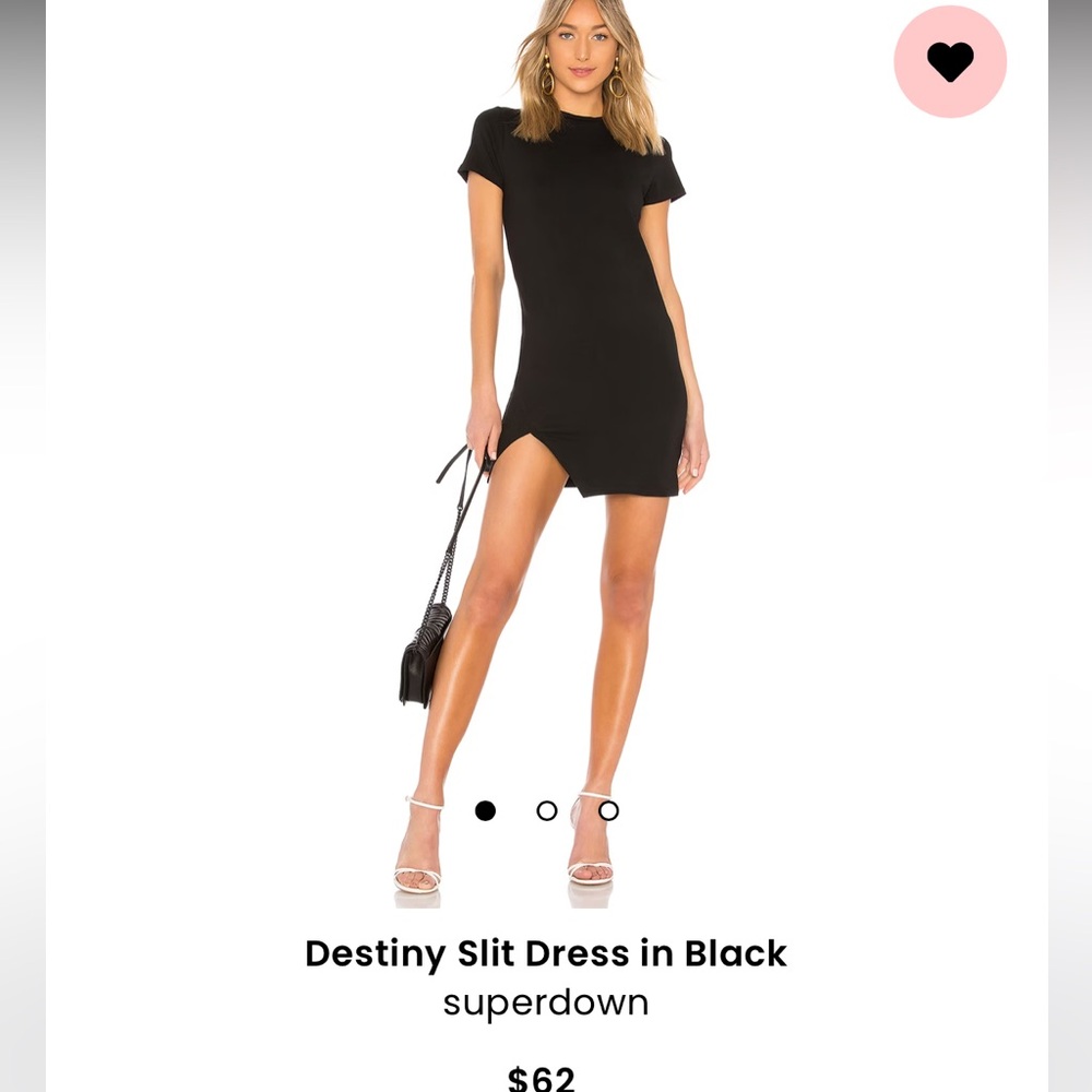 Super down Destiny Slit Dress in Black